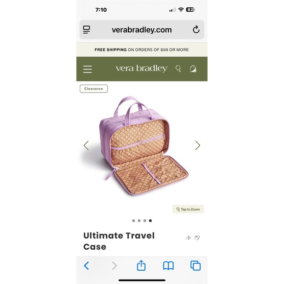 Vera Bradley Ultimate Travel Case In Perennials Noir Pattern NWT, MSRP $75 (3923 - Picture 10 of 10